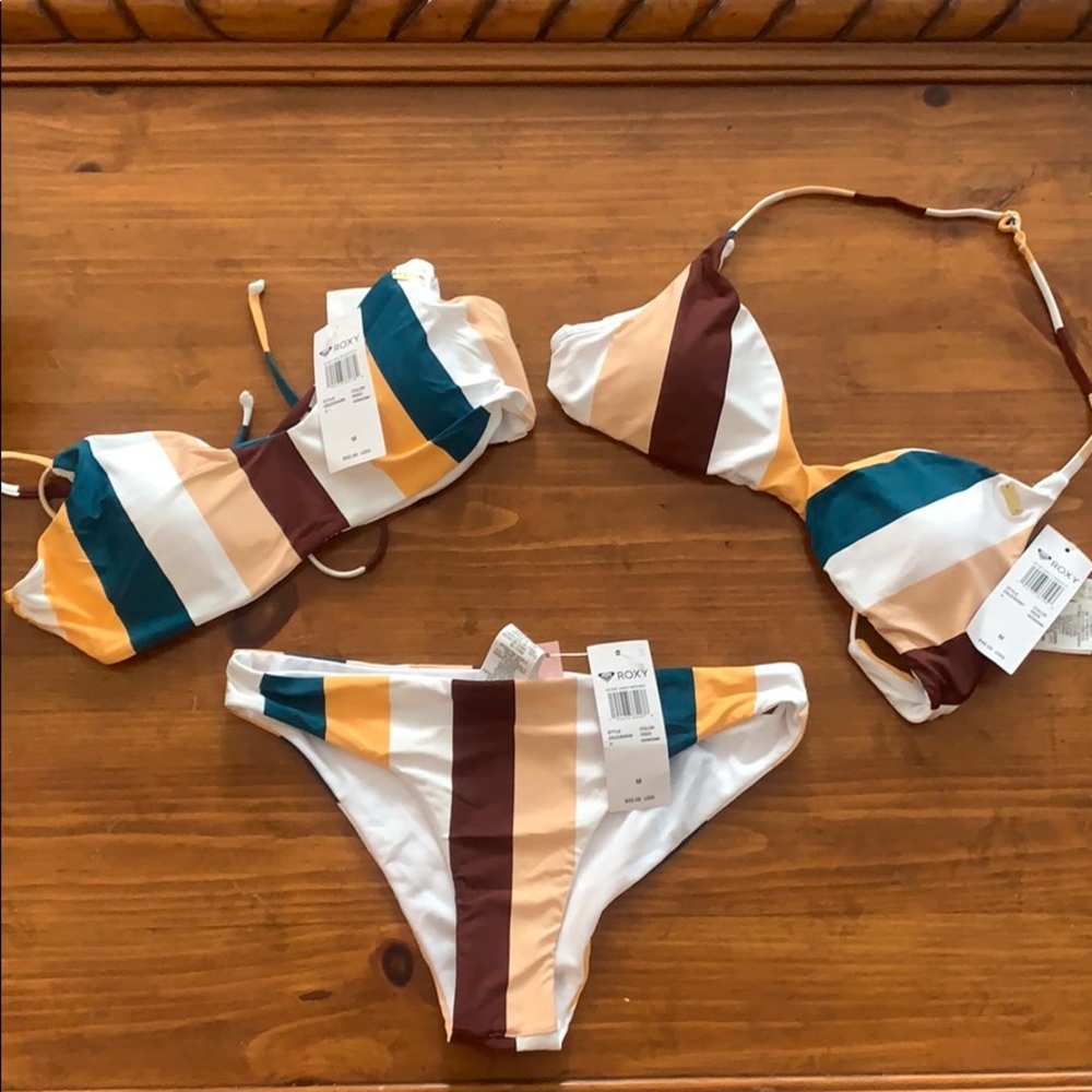 NWT Striped Roxy Swimwear (3 pieces)
